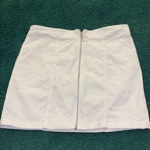 white zip up skirt